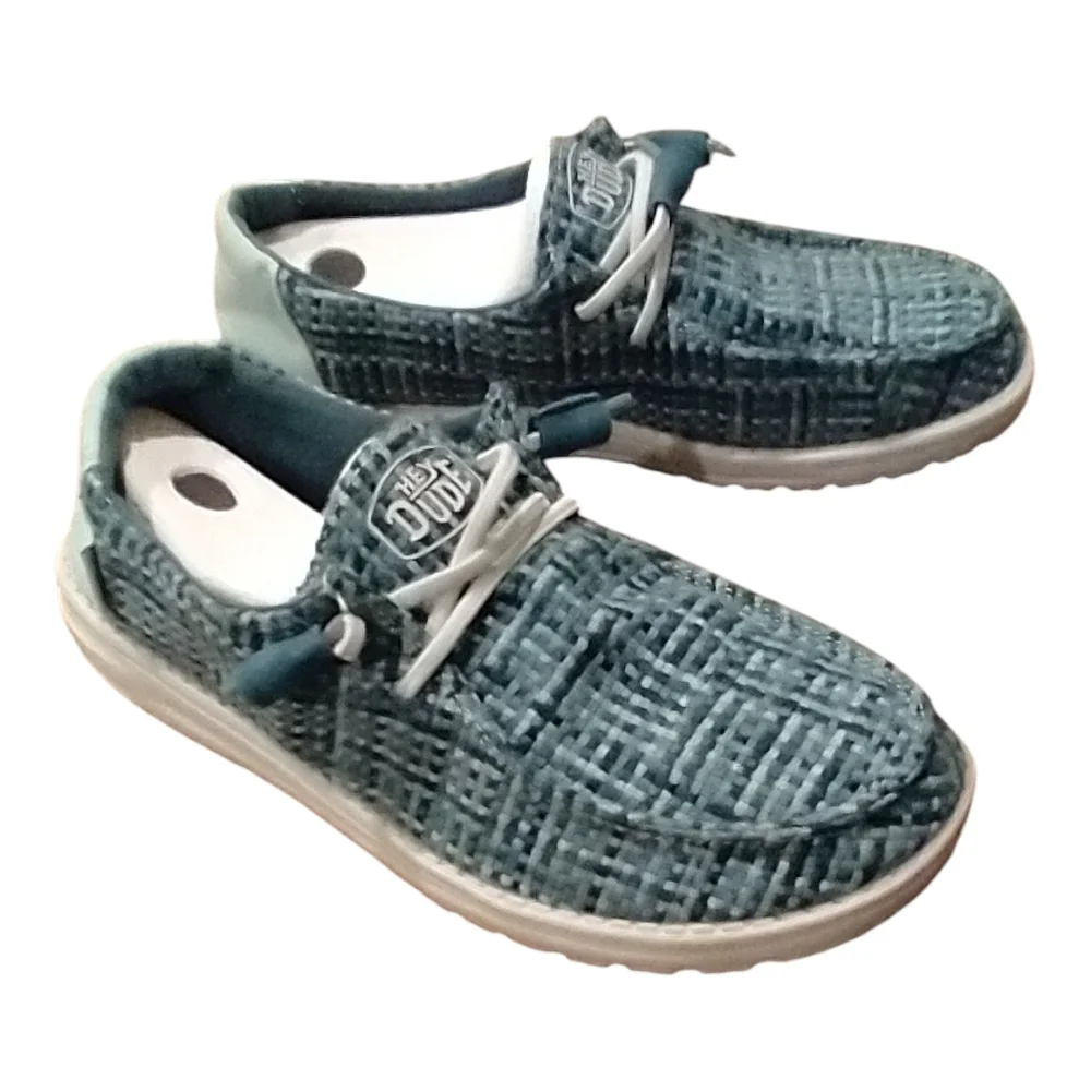 Hey Dude Women's Slip-On Knit Sneakers in Teal Green - Picture 2 of 7
